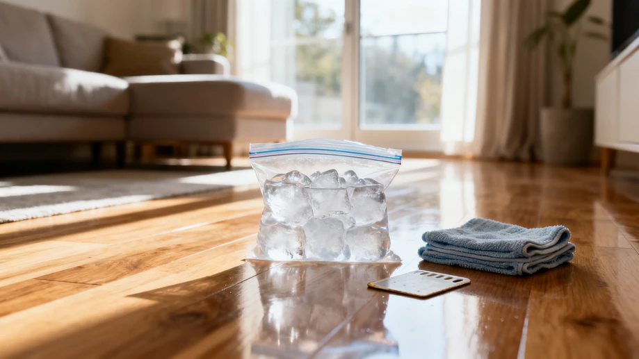 Use Ice Cubes To Lift Dried Gum And Wax Off Floors Without Scratching Surfaces